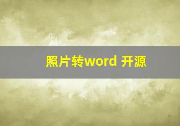 照片转word 开源